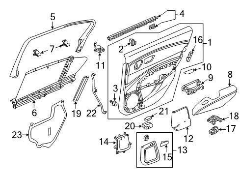 2017 Acura RLX Rear Door Armrest, Passenger Side (Premium Black) Diagram for 83702-TY2-A02ZC