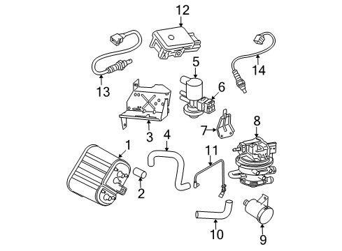 2003 Jeep Wrangler Powertrain Control Hose-Leak Detection Pump To FILT Diagram for 52109507AB