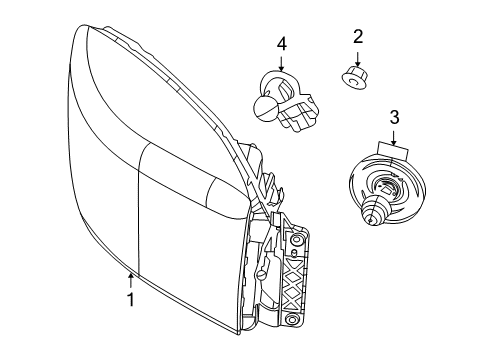 2010 Dodge Ram 2500 Bulbs Headlamp-Headlamp Park And Turn Diagram for 55277410AG