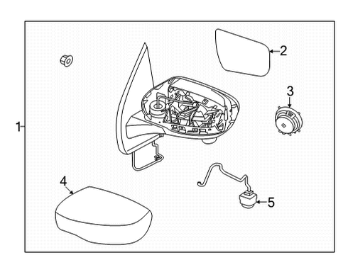 2022 Nissan Frontier Outside Mirrors MIRROR ASSY-OUTSIDE, RH Diagram for 96301-9BU0A