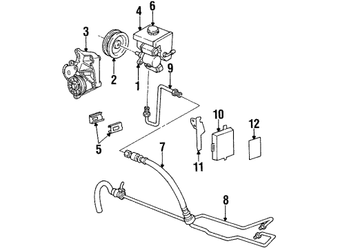 1995 Oldsmobile Achieva Belts & Pulleys P/S Inlet Pipe Diagram for 26046706