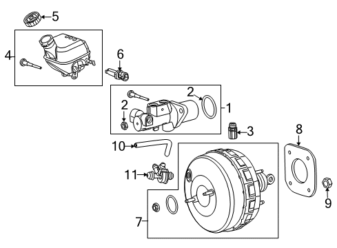 2007 Chrysler PT Cruiser Hydraulic System Master Cylinder-Brake Diagram for 5142503AB