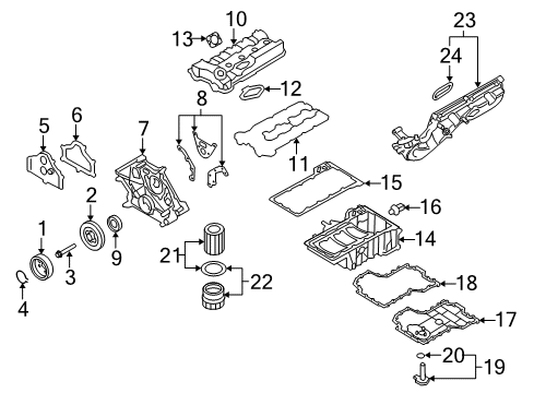 2017 BMW X6 Senders Cover Diagram for 11127608405