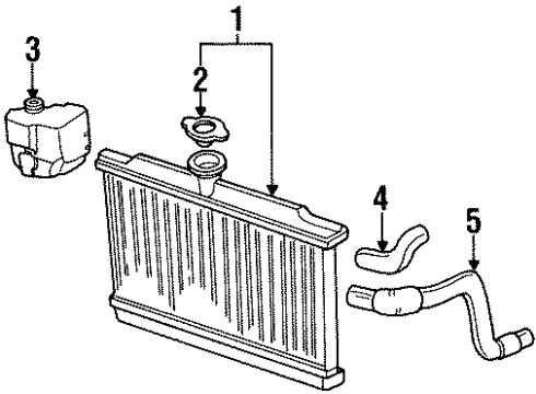 1991 Honda Civic Radiator & Components Tank, Reserve Diagram for 19101-PM9-A00