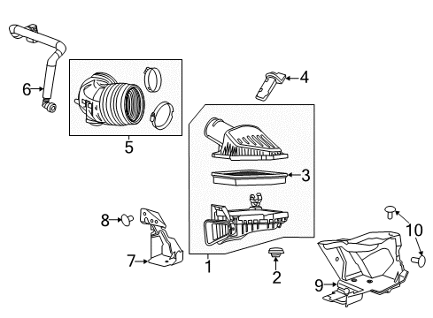 2021 Chevrolet Camaro Powertrain Control Air Cleaner Assembly Diagram for 84090480