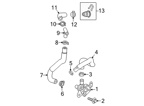 2022 Buick Encore Water Pump Inlet Hose Diagram for 95383954
