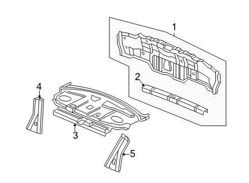 1999 Acura TL Rear Body Beam, Rear Bumper (Upper) Diagram for 66118-S0K-A00ZZ