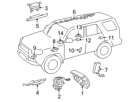 2020 Toyota 4Runner Air Bag Components Clock Spring Diagram for 84307-35030