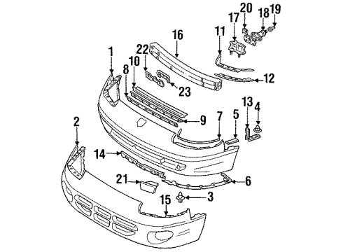1995 Dodge Stealth Front Bumper Bolt Diagram for MS240601