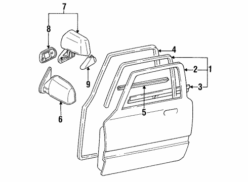 1989 Toyota Pickup Door & Components Weatherstrip Diagram for 68210-89101