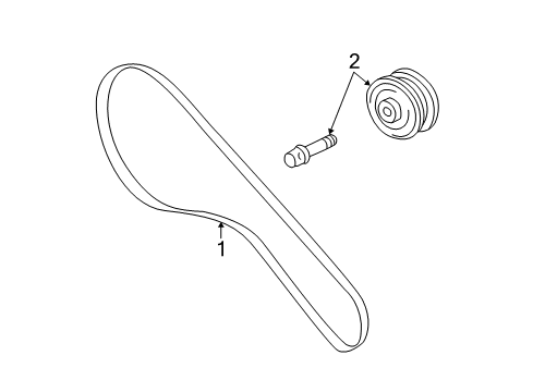 2009 Toyota Prius Belts & Pulleys Serpentine Belt Diagram for 90916-02570