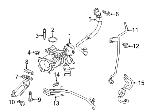 2016 Ford Fiesta Turbocharger Oil Outlet Tube Bolt Diagram for -W505533-S437