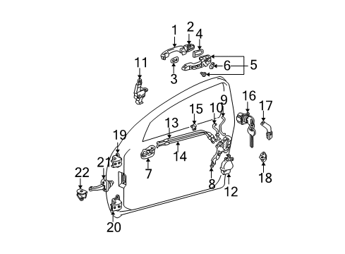 2003 Toyota RAV4 Front Door Door Inside Handle Sub-Assembly, Left Diagram for 69206-30150-B5