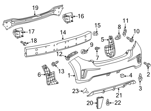 2012 Toyota Yaris Rear Bumper Side Support Diagram for 52156-52120