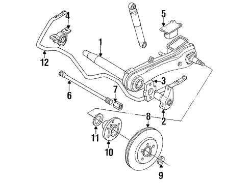1989 Nissan Stanza Rear Suspension Components, Axle Shaft, Carrier & Components, Lower Control Arm, Stabilizer Bar & Components Bush Rear Suspension Diagram for 55045-01R01