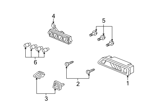 2013 Honda Ridgeline Bulbs Cover, High Mount Stop Diagram for 34272-SJC-A01