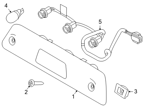 2014 Ford F-150 Bulbs High Mount Lamp Diagram for AL3Z-13A613-G