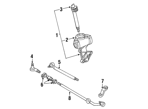 1990 Ford F-150 P/S Pump & Hoses, Steering Gear & Linkage Adjust Tube Diagram for E8TZ-3281-A