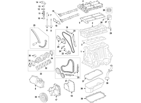 2018 Ram ProMaster 2500 Engine Parts, Mounts, Cylinder Head & Valves, Camshaft & Timing, Variable Valve Timing, Oil Pan, Oil Pump, Adapter Housing, Crankshaft & Bearings, Pistons, Rings & Bearings Cam Cover-Cylinder Head Diagram for 68133391AA