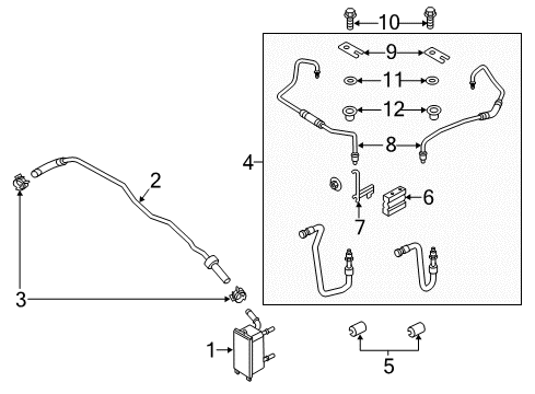 2016 Lincoln MKZ Trans Oil Cooler Inlet Tube Diagram for DP5Z-7890-B