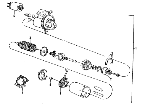 1995 Ford Bronco Ignition System Distributor Assembly Diagram for F1TZ-12127-C