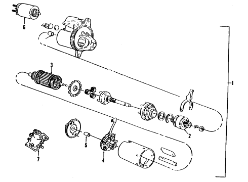 1995 Ford Bronco Ignition System Cable Set Diagram for E9PZ-12259-L