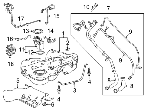 2020 Buick Regal Sportback Fuel System Components Fuel Pump Assembly Retainer Diagram for 23142155