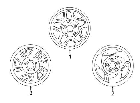 1996 Ford Explorer Wheels Wheel, Steel Diagram for F67Z1015JA