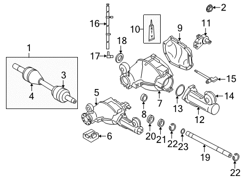 2010 Jeep Grand Cherokee Front Axle & Carrier O Ring Diagram for 52114079AA