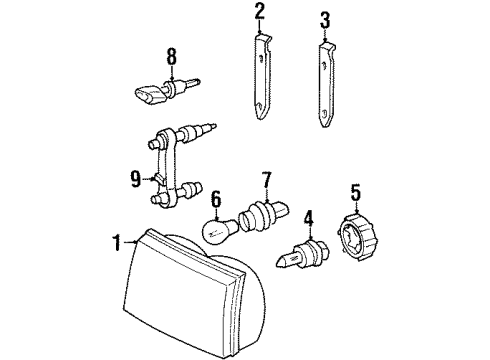 1999 Mercury Grand Marquis Headlamps Adjust Screw Diagram for F8MZ-13032-AA