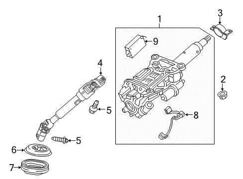 2019 Buick Enclave Steering Column & Wheel, Steering Gear & Linkage Steering Column Diagram for 84705109