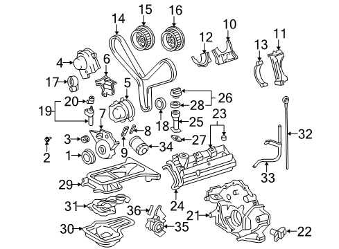 2007 Toyota Sequoia Powertrain Control Plate, Timing Belt, Rear RH NO.2 Diagram for 11343-50020