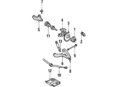 1990 GMC S15 Front Brakes Shaft-Front Stabilizer Diagram for 15677616