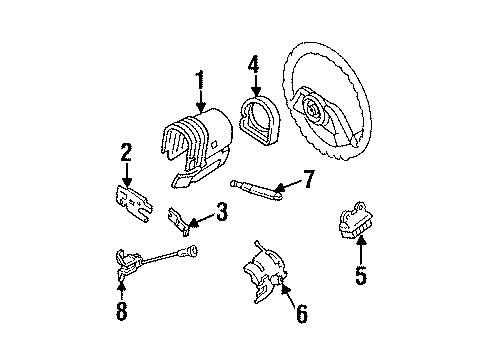 1986 Ford Aerostar Switches Turn Signal & Hazard Switch Diagram for E5TZ-13341-AA