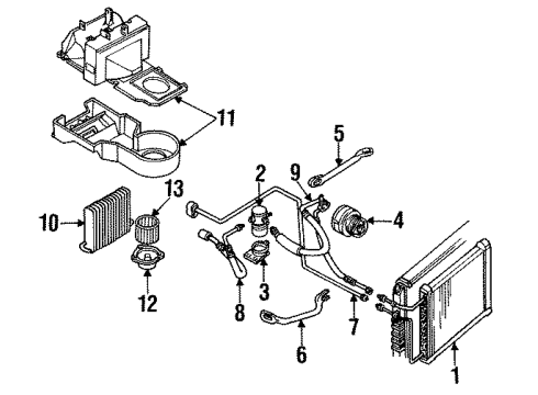 1994 Buick Commercial Chassis Alternator Hose Asm-A/C Accumulator Diagram for 10280497