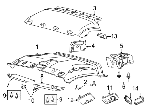 2018 Ram ProMaster 3500 Interior Trim - Roof Bracket-Roof Diagram for 68185149AA