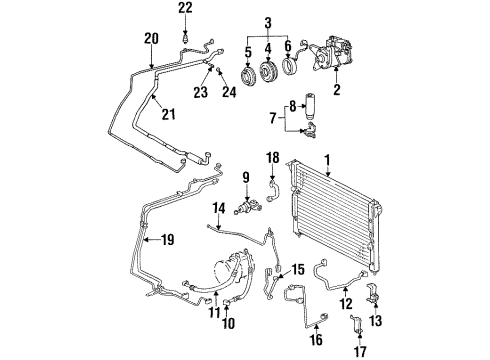 1992 Lexus SC300 Air Conditioner CONDENSER Assembly Diagram for 88460-24070