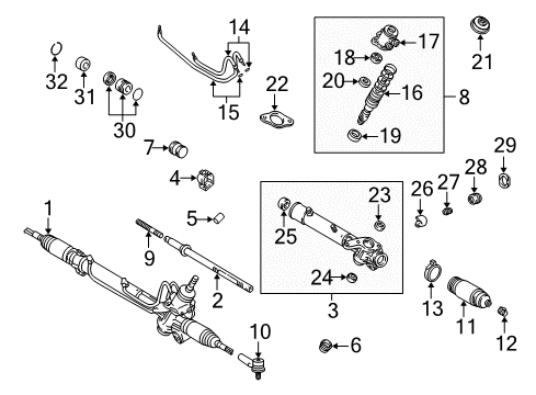 2000 Lexus RX300 Steering Column & Wheel, Steering Gear & Linkage, Shaft & Internal Components, Shroud, Switches & Levers Valve Assy, Power Steering Control Diagram for 44210-48040