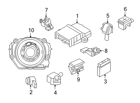 2014 BMW i3 Air Bag Components Sensor, B-Pillar Diagram for 65779196100