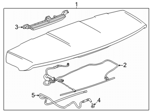 2021 Cadillac Escalade ESV Rear Spoiler Spoiler Diagram for 84951982