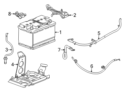 2016 Cadillac CTS Battery Positive Cable Diagram for 23343532