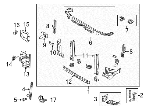 2015 Toyota Tundra Radiator Support Upper Tie Bar Support Diagram for 53214-0C020