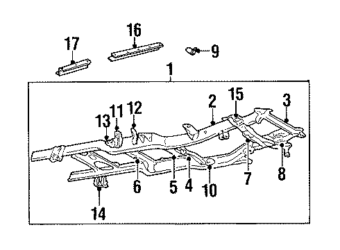 2001 Dodge Ram 3500 Frame & Components CROSSMEMBER-Transmission Diagram for 5003051AC