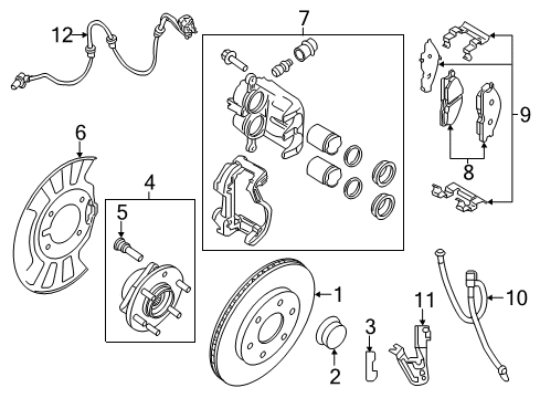 2013 Infiniti QX56 Front Brakes Rotor Disc Brake Front Diagram for 40206-1LA2B