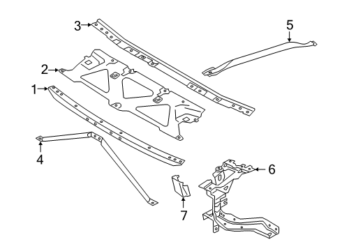 2018 BMW 640i xDrive Gran Turismo Radiator Support Cross-Brace, Left Diagram for 51617377837