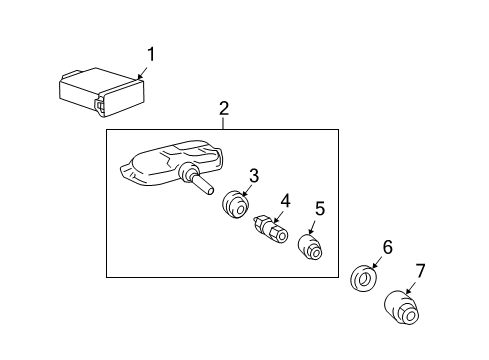 2010 Honda Fit Tire Pressure Monitoring Receiver Unit, Tpms Diagram for 39350-TK6-A01