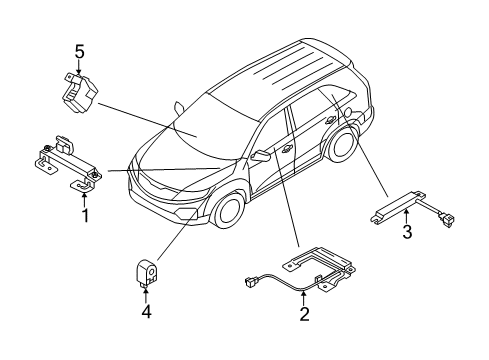 2013 Kia Sorento Keyless Entry Components Smartkey Antenna Assembly Diagram for 954202P200