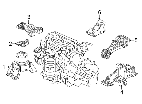 2017 Honda HR-V Engine & Trans Mounting Bracket Diagram for 50620-T7J-911