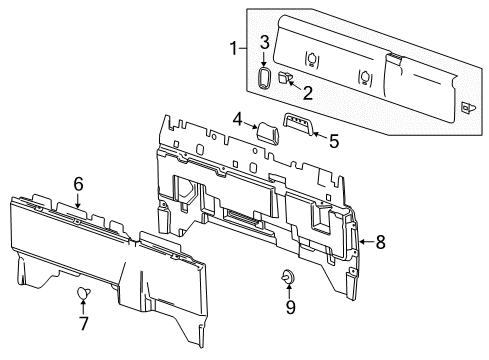 2016 Chevrolet Silverado 2500 HD Interior Trim - Cab Anchor Cover Diagram for 23155506