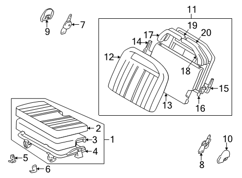 1999 Toyota 4Runner Rear Seat Components Cover Diagram for 71843-35010-E0